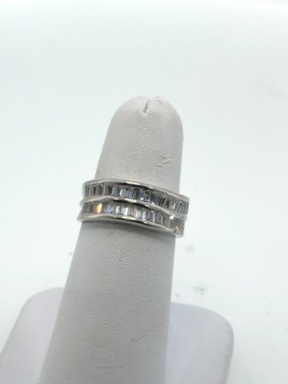 Sterling silver and cubic zirconia wedding ring